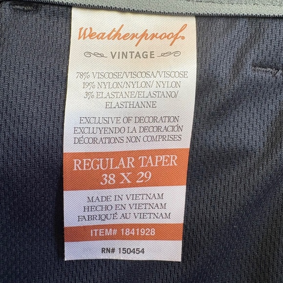 Weatherproof Vintage 38x29 Men's Hybrid Tech Pants, Blue NWT - Picture 13 of 14